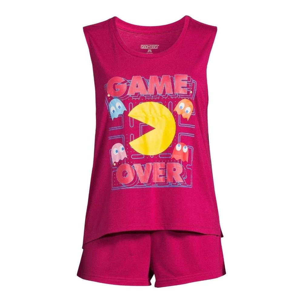 Pac Man Women's  Tank Top, Shorts and Socks, 3-Piece Sleep Set Large